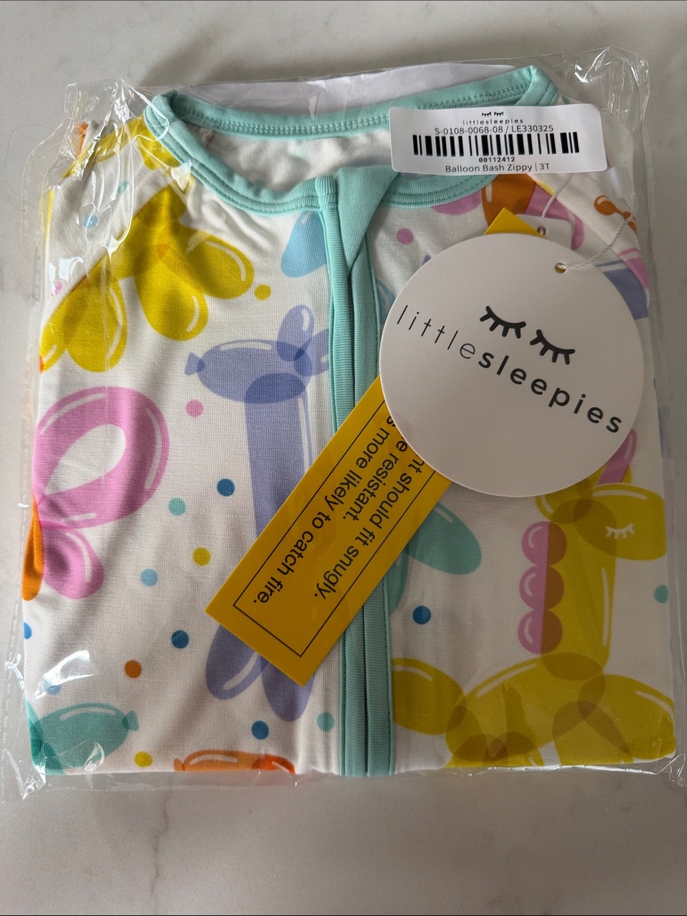 Balloon Baby Tee in Navy Text